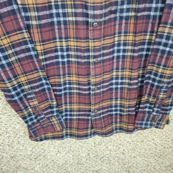 Vans Mens Shirt Small Button Up Red Plaid Flannel‎ Pocket Warm Work Thick Casual - Picture 5 of 7